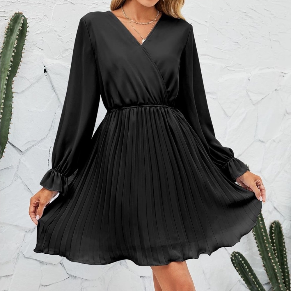Elegant Black V-Neck Dress